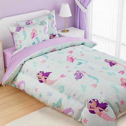 SANDJEST Mermaid Comforter Set Full Size 98x86in - Image 5