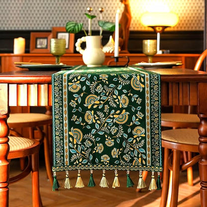 13×72 Inch Table Runner, Retro-Luxury Tassels Series by Unknown