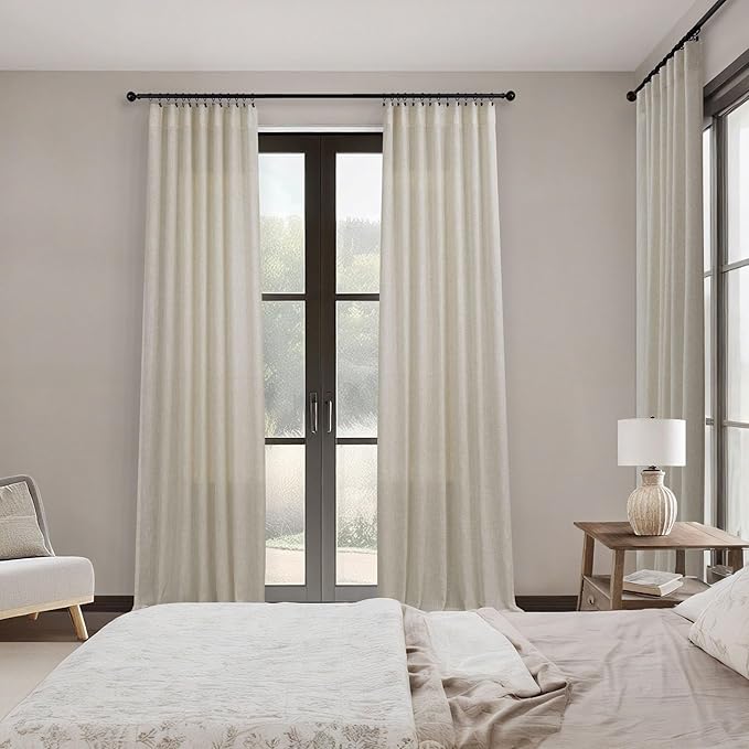 Pitalk Flax Linen Curtains 5 FT Wide by 84 Inches Long - Image 6