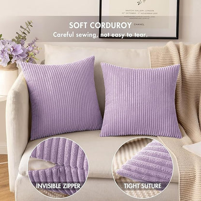MIULEE Winter Pack of 2 Corduroy Pillow Covers Soft Soild Cushion Cases - Image 2