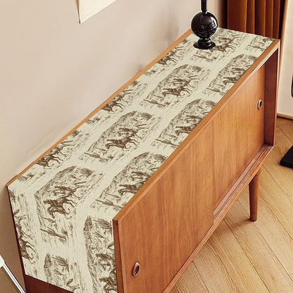 Western Cowboy Table Runner, Rustic Country Cowboy American Wild West Riding - Image 3