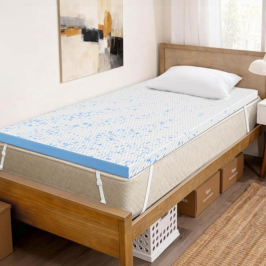 OhGeni 4 Inch Cooling Twin XL Gel Memory Foam Mattress Topper Pad, Washable Bed by OhGeni