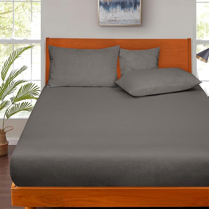 ROYALE LINENS 300 Thread Count 100% Long Staple Combed Cotton Fitted Sheet Full - Image 5