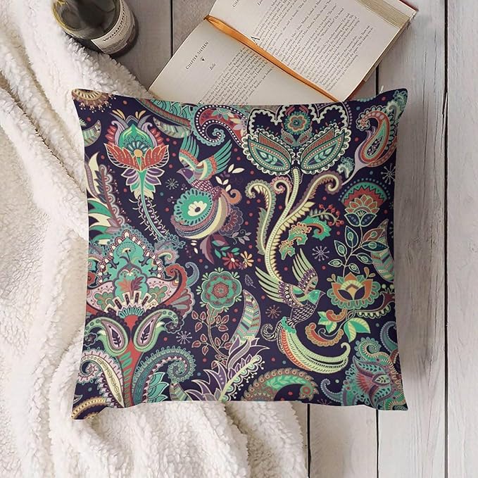 Boho Pillowcases Beautiful Floral Patterns in Traditional Geometric Ethnic Style - Image 4