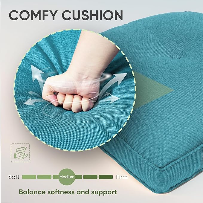 Outdoor Chair Cushion Set of 3, Waterproof Outdoor Seat Cushions 25x22 - Image 4