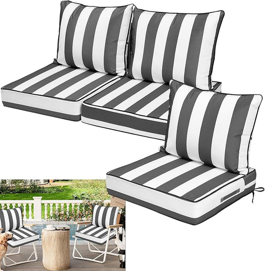 Waterproof Outdoor Chair Cushion Set of 3, Outdoor Cushions by Vulacko