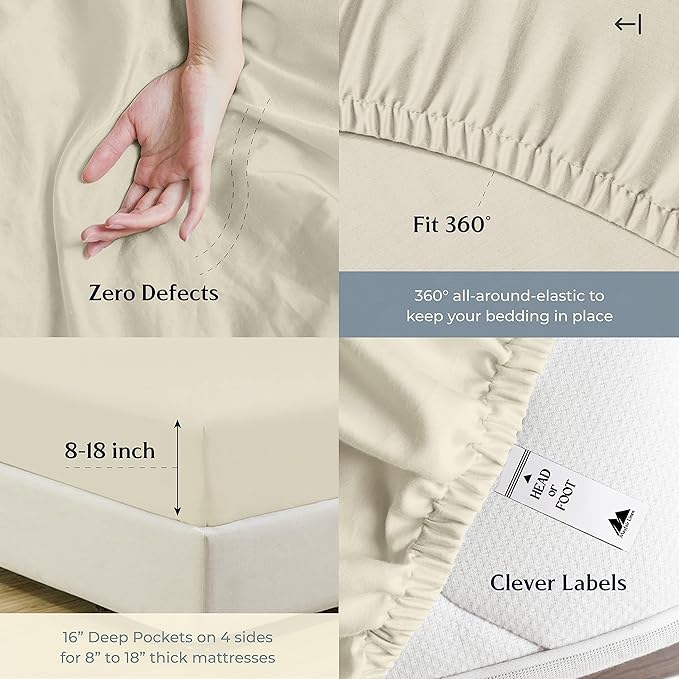 Mayfair Linen 500 Thread Count California King Cotton Sheets - Image 4