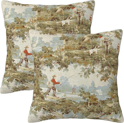 Farmhouse Rustic Vintage Throw Pillow Covers 18x18 Inch Set of 2 Country Home by Unknown