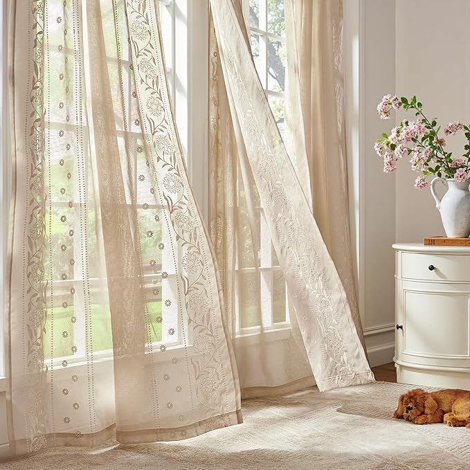 jinchan Winslow Sheer Curtains 96 Inch - Image 4