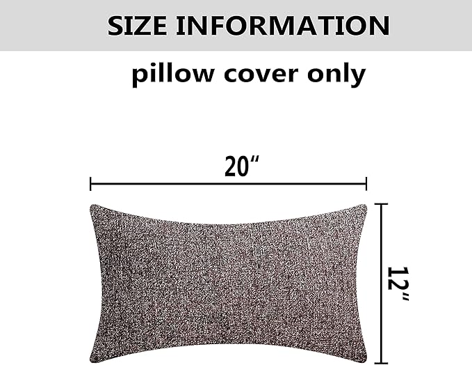Home Brilliant Pillow Covers 12x20 Set of 2 Rectangular Throw Pillows Textured - Image 5