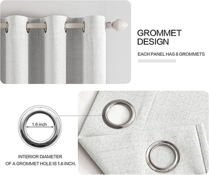 MIULEE 100% Blackout Linen Textured Curtains - Image 4
