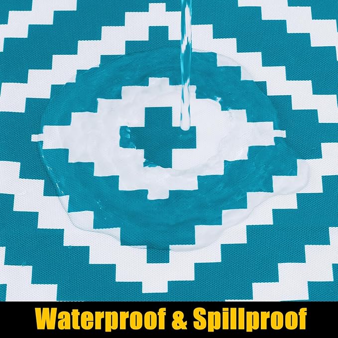 Smiry Rectangle Picnic Table Cloth, Waterproof Elastic Fitted Outdoor - Image 3