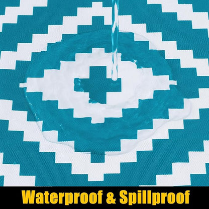 Smiry Rectangle Picnic Table Cloth, Waterproof Elastic Fitted Outdoor - Image 3