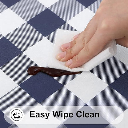 Smiry Rectangle Picnic Table Cloth, Elastic Waterproof Fitted Vinyl Tablecloths - Image 4