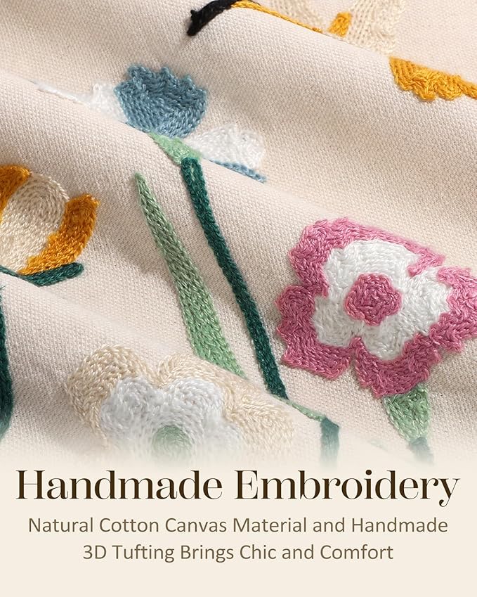 Embroidered Throw Pillow Covers 18x18 Inch - Image 2