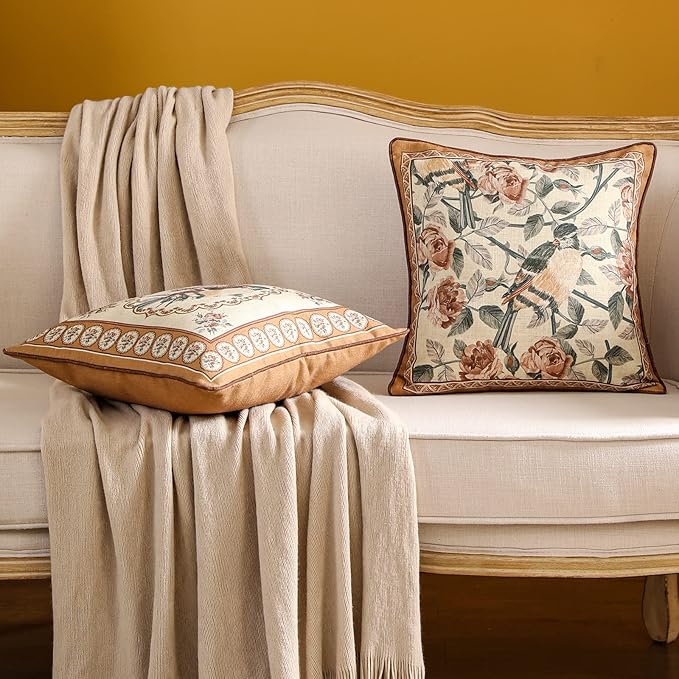 patdrea Designer Vintage Floral Throw Pillow Covers - Image 2