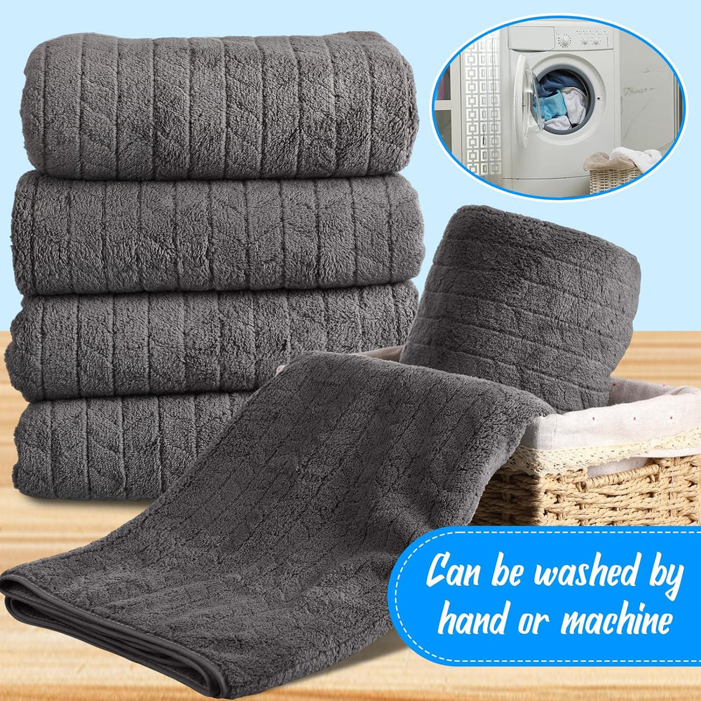 SmoothNovelty 16 Pack Microfiber Bath Towels Bulk,Gray,Wheat