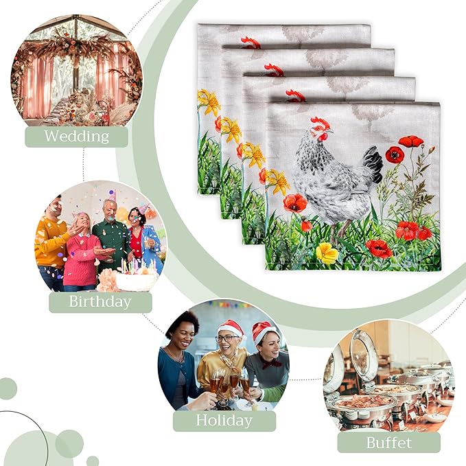 Maison d' Hermine Cloth Napkins Set of 4 100% Cotton Everyday Reusable Square - Image 6