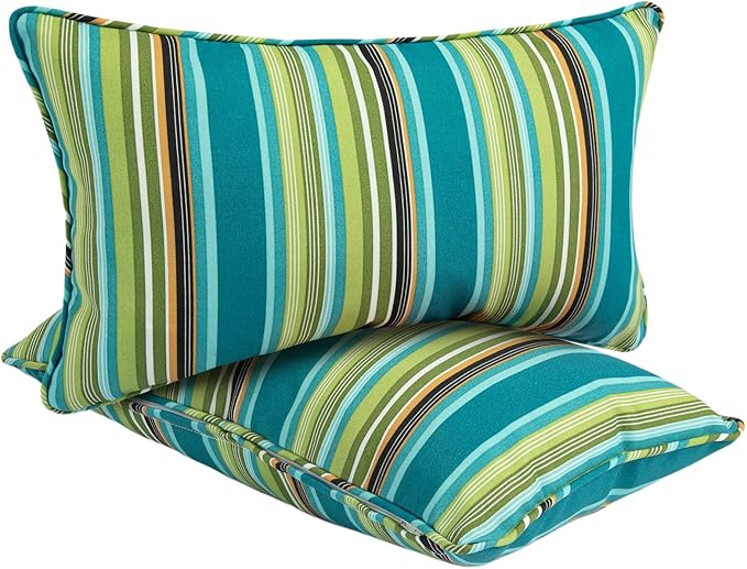 Outdoor Lumbar Pillows Water Resistant 12x20 inch, Decorative Throw Pillow Set by FUNHOME