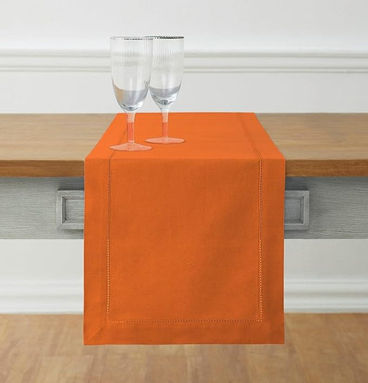 Solino Home Cotton Linen Pumpkin Table Runner 90 Inches Long by SolinoHome