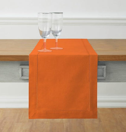 Solino Home Cotton Linen Pumpkin Table Runner 72 Inches Long by SolinoHome