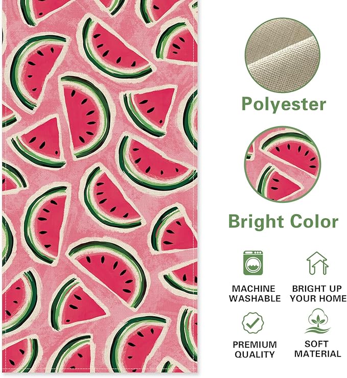 Summer Watermelon Table Runner, Seasonal Indoor Outdoor Home Decor Party Supply - Image 2
