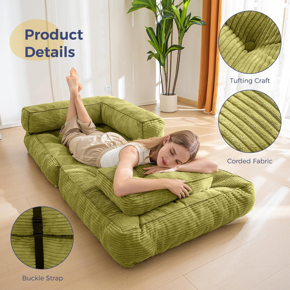 MAXYOYO Folding Sofa Bed, Convertible Chair Bed with Pillow