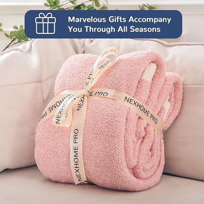 NEXHOME PRO Soft Blankets Pink, Cozy Throw Blanket - Image 4