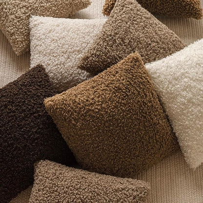 Foindtower Set of 2 Curly Teddy Wool Pillow Covers Decorative Boucle Textured - Image 7