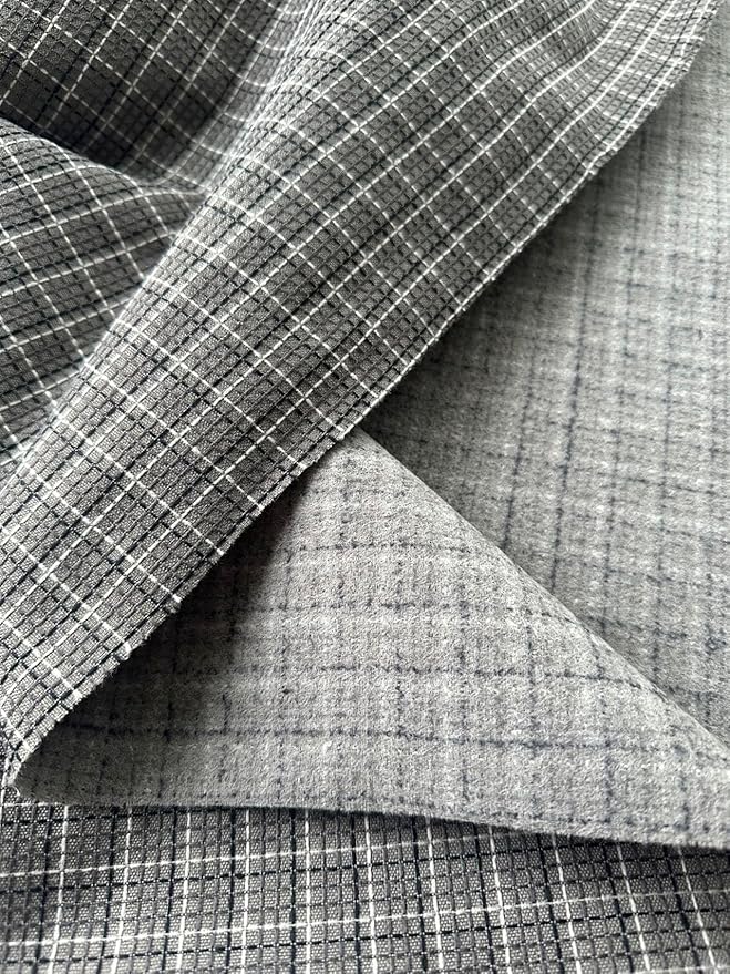 OctoRose 3 Side Zipper Upholstery Thick Checked-Grey, Full Size Futon Cover - Image 3