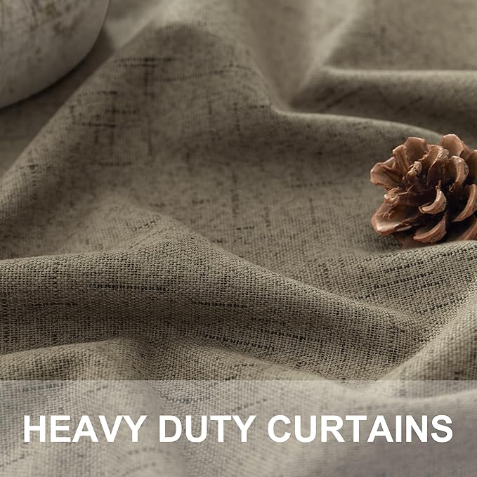 Brown Room Darkening Curtains 96 Inch Long - Image 3