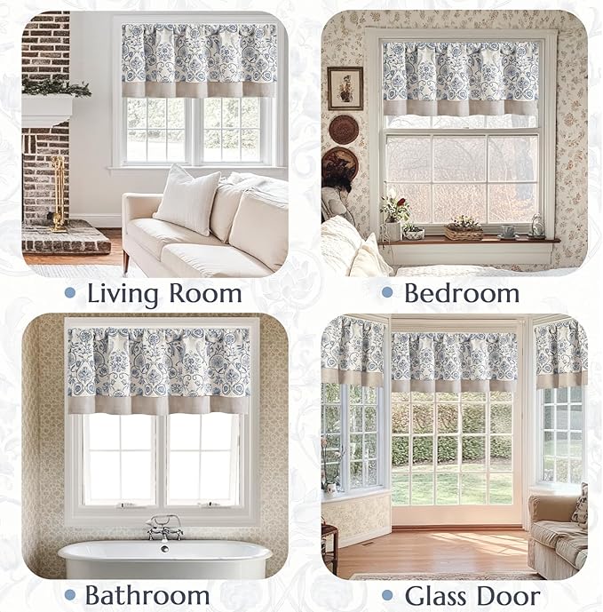 jinchan Linen Valance Kitchen Curtain - Image 6