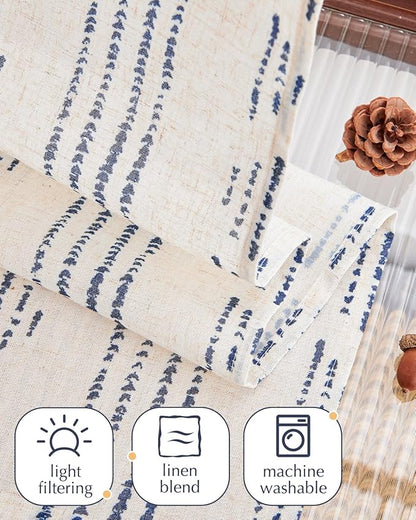 jinchan Boho Kitchen Curtains Linen Cafe Tier Curtains 24 Inch Bohemian - Image 8