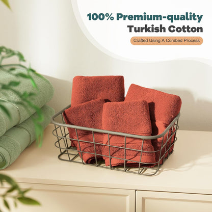 marvione bath towels set 6 piece, 100% turkish, package contents