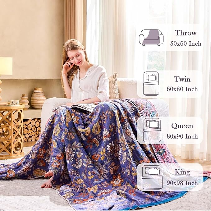 Boho Blanket, 100% Cotton Farmhouse Decorative Throw Blanket - Image 3