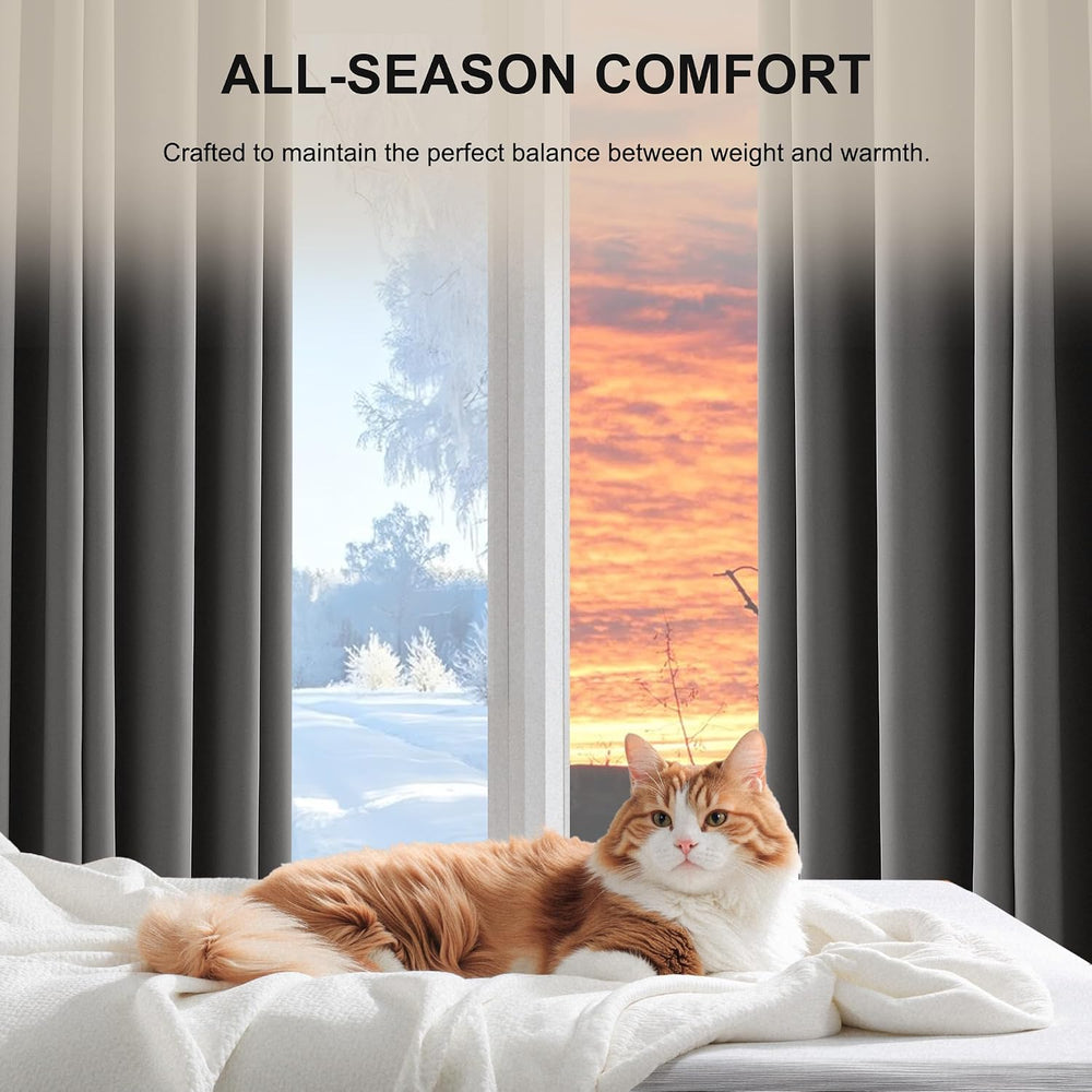 NICETOWN 100% Blackout Curtains for Bedroom 84 inches Long, Rod Pocket Therma...