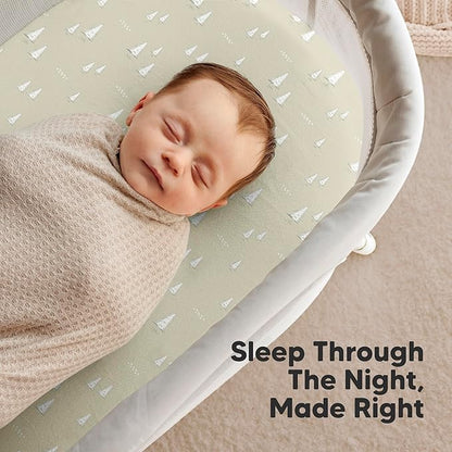 2-Pack Organic Bassinet Sheets for Girls, Boys - Image 6
