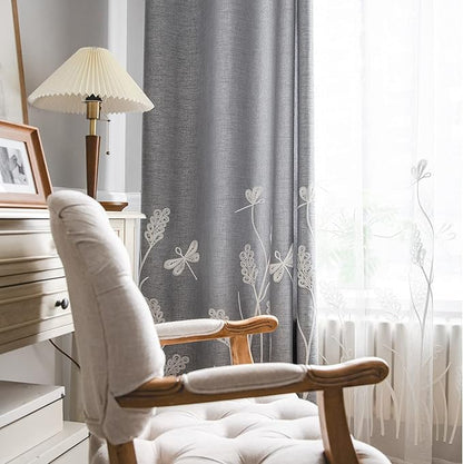 Melodieux Extra Wide Wheat Embroidery Curtain - Image 5
