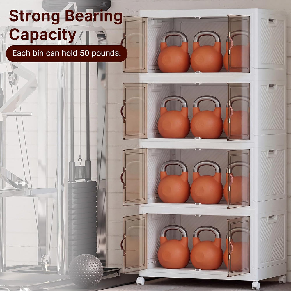 UAMFURI 720QT Stackable Storage Bins with Lid, Foldable Storage Cabinet