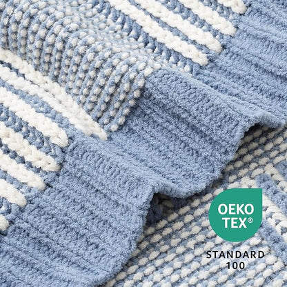 Amélie Home Checkered Knit Throw Blanket - Image 7