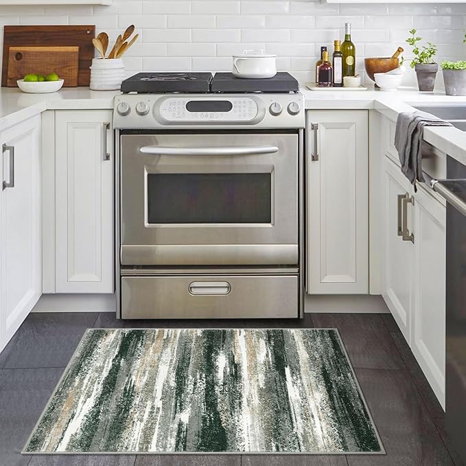 Modern Abstract Entryway Rug Indoor 2x3 Washable Rug Non-Slip Soft Small Area - Image 2