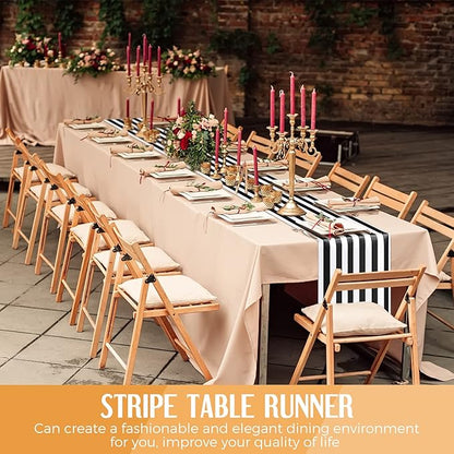 Striped Table Runner Polyester Decor Striped Design Modern Table Runner Elegant - Image 7