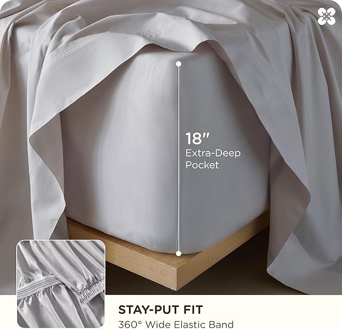 Bedsure Cooling Sheets, Rayon Derived from Bamboo & Cotton Blend, GentleSoft - Image 5
