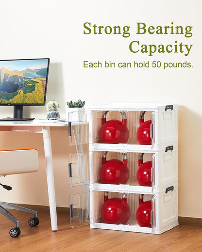 olarhike 144qt storage bins with lids for closets on a desk or shelf
