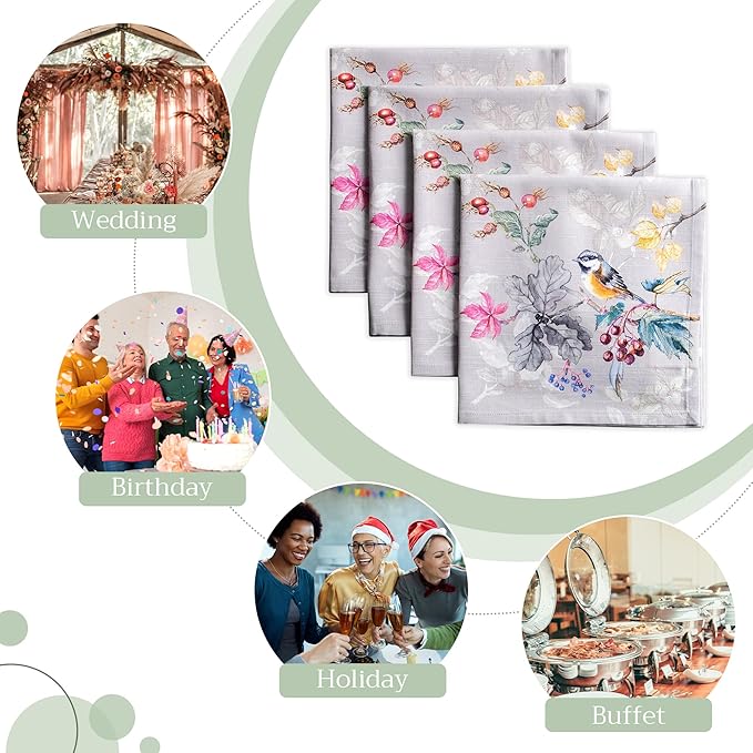 Maison d' Hermine Cloth Napkins Set of 4 100% Cotton - Image 6