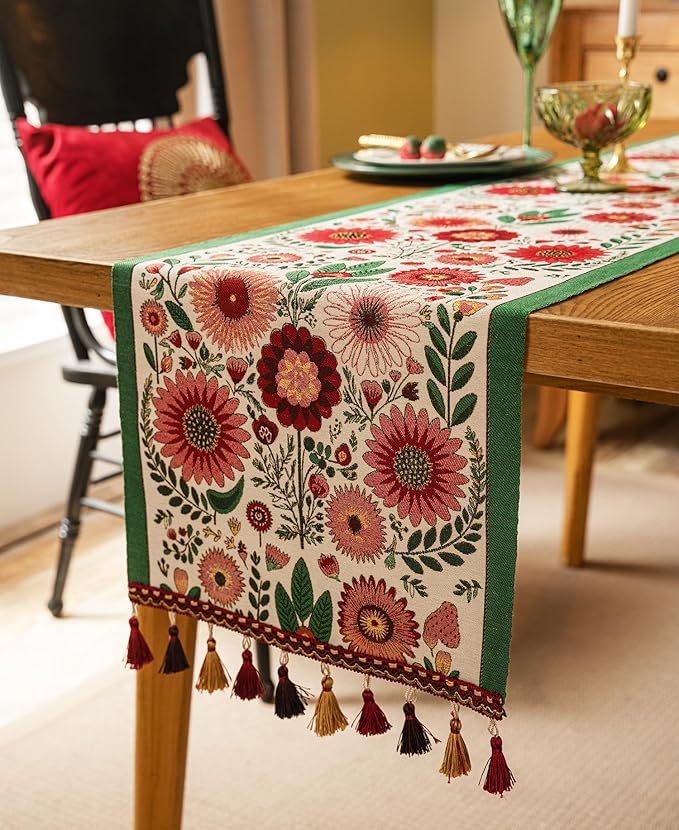 13×72 Inch Table Runner, Retro-Luxury Tassels Series - Image 5