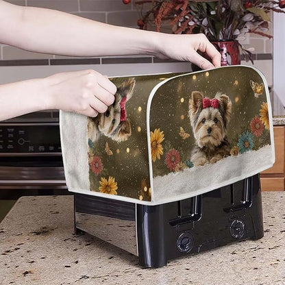 Yorkshire Terrier Printed Toaster Oven Cover 2 Slice Daisy Printed Bread Maker - Image 2