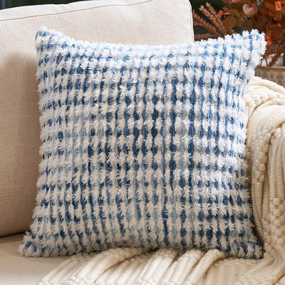 Aeckself Boho Chenille Tufted Pillow Cover 18x18 Inch, Decorative Square Throw by AECKSELF
