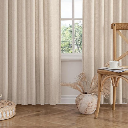 MIULEE Non-See-Through Privacy Linen Curtains 2 Panels, Light Filtering Window - Image 8