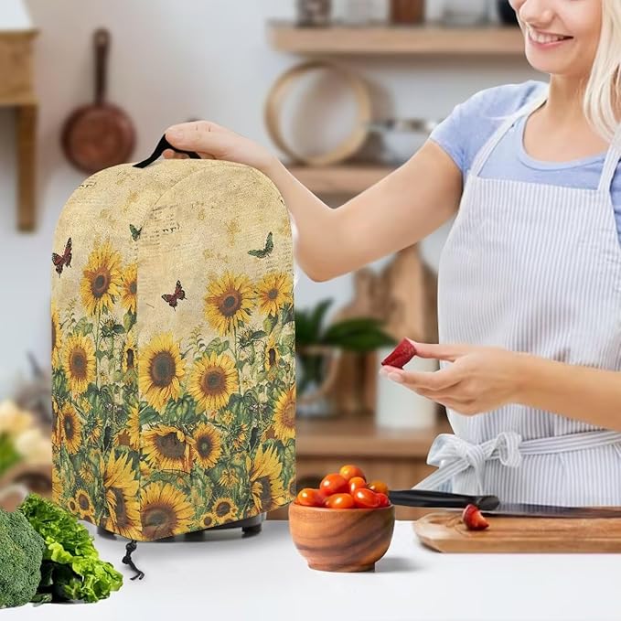 Retro Sunflower Butterfly Blender Cover Stand Mixer Covers Anti Fingerprint - Image 2